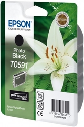 Epson T0591 Photo Black Ultra Chrome K3 13ml pro Stylus Photo R2400 - originální