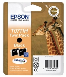 Epson T0711H Black 2-pack 2x11,1ml pro Stylus D120,DX7400,DX8400,... - originální
