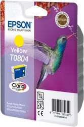 Epson T0804 Yellow CLARIA 7,4ml pro Stylus Photo PX650,PX700W,PX710W,PX800FW,PX810FW,R265,R285,R360,RX585,RX68 - originální