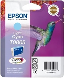 Epson T0805 Light Cyan CLARIA 7,4ml pro Stylus Photo PX650,PX700W,PX710W,PX800FW,PX810FW,R265,R285,R360,RX585,RX68 - originální