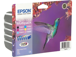 Epson T0807 multipack CLARIA pro Stylus Photo PX650,PX700W,PX710W,PX800FW,PX810FW,R265,R285,R360,RX585,RX68 - originální