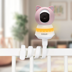 EVOLVEO Baby Monitor LUX- Chytrá 360° videochůvička s nočním viděním, detekcí pláče a pohybu, růžová