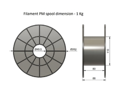 Filament PM tisková struna/filament 1,75 ASA stříbrná, 0,75 kg
