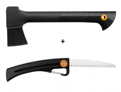 Fiskars Set sekera univerzální A6 + pilka zahradní SW16 Solid