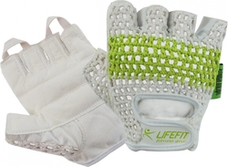 Fitness rukavice LIFEFIT FIT, vel.M, bílo-zelené