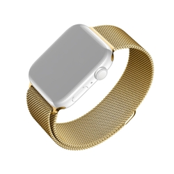 Fixed Mesh Strap síťovaný nerezový řemínek pro Apple Watch 42/44/45mm, zlatý