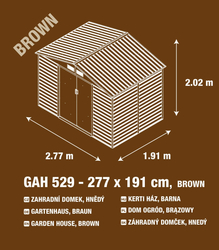 G21 GAH 529, Zahradní domek 277 x 191 cm, hnědý