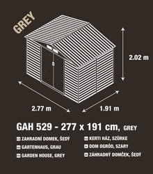 G21 GAH 529, Zahradní domek 277 x 191 cm, šedý