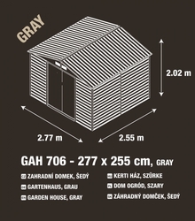 G21 GAH 706, Zahradní domek 277 x 255 cm, šedý