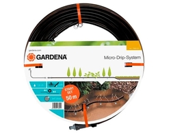 Gardena 1389-20 Micro-Drip-System startovací sada – kapková závlaha pro rostliny v řádcích, podzemní kapací hadice 13,7 mm