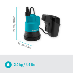 Gardena 14600-55 Ponorné čerpadlo pro čistou vodu 2000/2 18V P4A bez aku