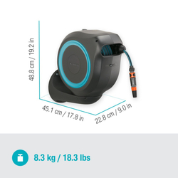 Gardena 18610-20 Nástěnný box na hadici RollUp M tyrkysový
