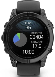 Garmin fenix® E – 47 mm, AMOLED, Slate Grey ocel, černý silikonový řemínek