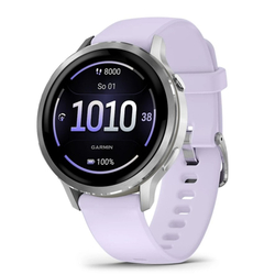 Garmin Venu 4 41mm, Silver / Periwinkle silikonový řemínek