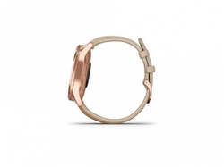 Garmin vivomove Luxe, Rose gold s light sand italským koženým páskem