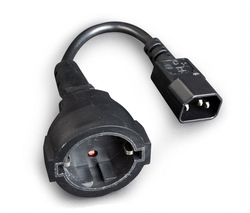 Gembird Cablexpert adaptér C14 (M) -> schuko (F), 15 cm