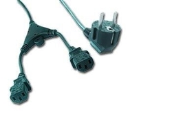 Gembird Cablexpert síťový kabel 230V, 2m napájecí rozdvojka Y