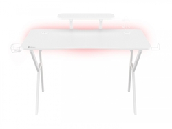 Genesis Holm 320 RGB - herní stůl s RGB podsvícením, bílý