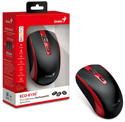 GENIUS ECO-8150 Red/ 1200 dpi/ bezdrátová/ dobíjecí/ Copilot/ 4tlačítková/ černočervená