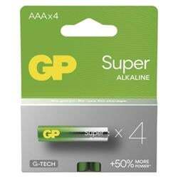 GP baterie Super Alkaline LR03 (AAA, mikrotužka), blistr 4 kusy