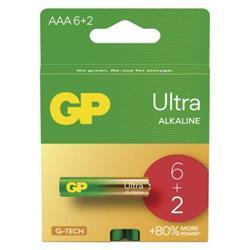 GP alkalická baterie ULTRA AAA (LR03) 8pack
