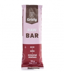 GRIZLY Raw Bar Acai - Kešu- Konopné semínko 55 g