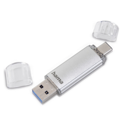 Hama Flash Pen Laeta, USB-C/USB-A 3.1, 64 GB, 40 MB/s, stříbrný