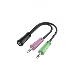 Hama headset redukce jack 3,5 mm 4pól. na 2x jack vidlici (200351)