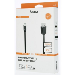 Hama kabel Mini DisplayPort na DisplayPort 1.2, 1,5 m, UHD/4K