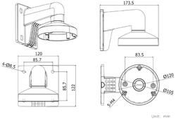 HIKVISION držák pro kameru DS-1272ZJ-120/ D7xx/ HiLook D1xxHA-LU