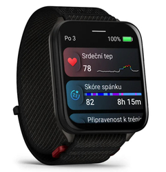 HOD GPS Garmin Venu® X1, černé pouzdro s titanovou zadní stranou Slate a nylonovým řemínkem ComfortFit v barvě Black