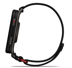 HOD GPS Garmin Venu® X1, černé pouzdro s titanovou zadní stranou Slate a nylonovým řemínkem ComfortFit v barvě Black