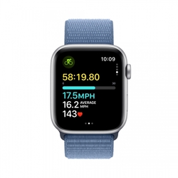 HOD GPS MTP Apple Watch SE 44mm Stříbrný hliník s ledově modrým provlékacím sportovním řemínkem