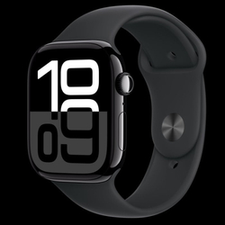 HOD GPS MTP Apple Watch Series 10 GPS 46mm Jet Black Aluminium Case with Black Sport Band - S/M