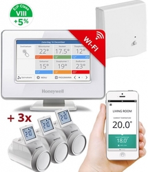 Honeywell Home EvoHome Starter Set 3 CZ, EvoHome Touch WiFi + 3x termohlavice + BDR91