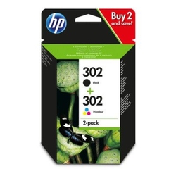 HP X4D37AE 302 Dvojbalení obsahující černou a barevnou