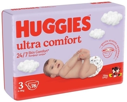 HUGGIES® Ultra Comfort Mega vel. 3 plenkové kalhotky 78ks