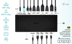 i-tec USB 3.0 / USB-C / Thunderbolt, 3x 4K Docking Station Gen 2, Power Delivery 100W