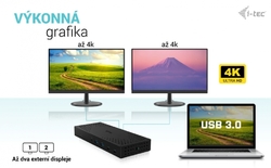i-tec USB 3.0 / USB-C / Thunderbolt, 3x 4K Docking Station Gen 2, Power Delivery 100W