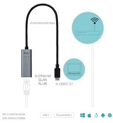 i-tec USB-C Metal 2,5Gbps Ethernet Adapter