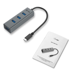 i-tec USB-C Metal 4-portový HUB, 4x USB 3.0