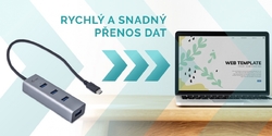 i-tec USB-C Metal 4-portový HUB, 4x USB 3.0