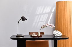 IMMAX LED stolní lampička FINCH hnědá + zlaté prvky