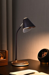 IMMAX LED stolní lampička FINCH hnědá + zlaté prvky