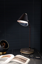 IMMAX LED stolní lampička FINCH hnědá + zlaté prvky