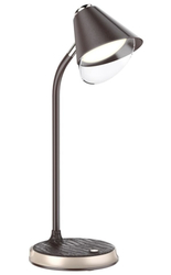 IMMAX LED stolní lampička FINCH hnědá + zlaté prvky