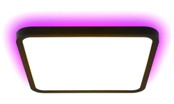 IMMAX NEO LITE TUDO SMART stropní svítidlo s RGB podsvícením 40x40cm, 50W Wi-Fi černá, TUYA