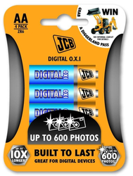 JCB OXI DIGITAL alkalická baterie LR06, blistr 4 ks