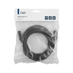 Kabel HDMI Geti 5m pozlacený, 4K, ethernet 2.0