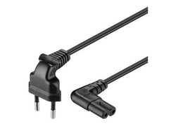 PremiumCord Kabel síťový 230V k magnetofonu se zahnutými konektory 2m